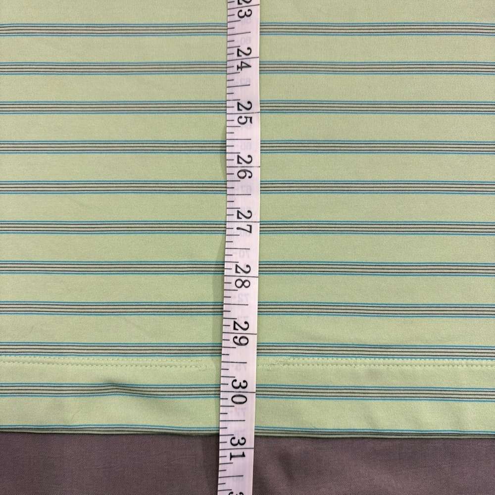 Nike Dri Fit Mens Polo Shirt Size Large Green Stripe Golf Performance - Picture 6 of 12